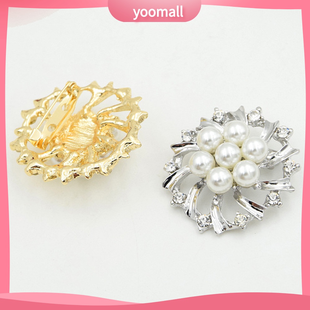 Ghim Cài Áo Hình Bông Hoa Đính Ngọc Trai Nhân Tạo Thời Trang