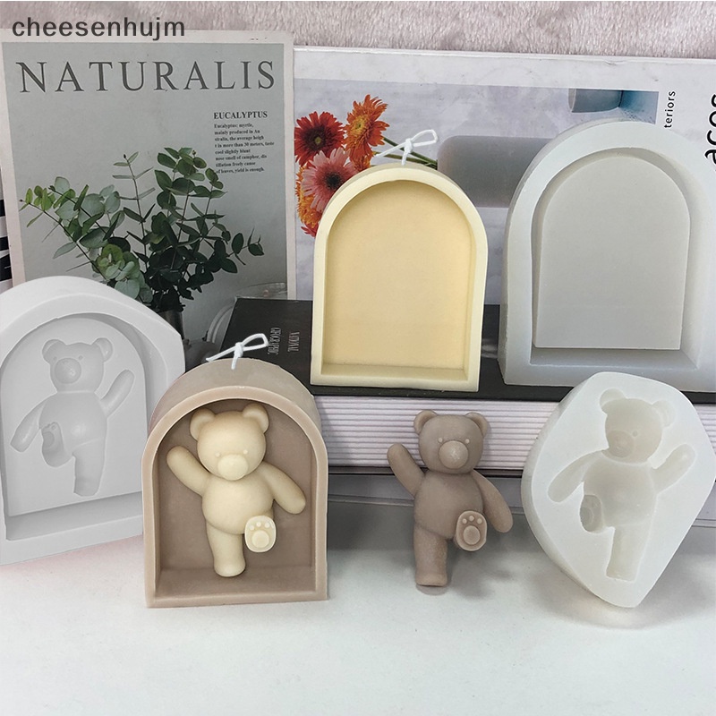 Khuôn Silicon Hình Gấu 3D Dễ Thương Dùng Làm Hương Thơm Diy