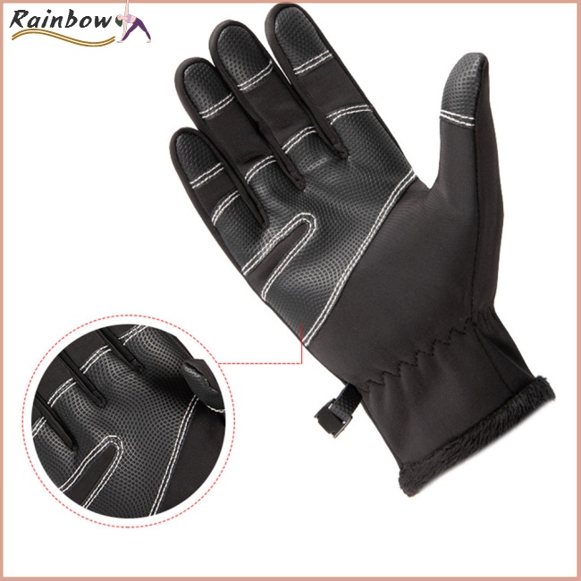 Găng Tay Chạy Bộ Đạp Xe Năm Ngón Chống Nước Có Thể Chạm Màn Hình Cảm Ứng Phản Quang Cho Nam Nữ