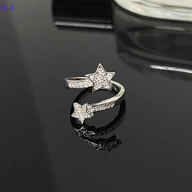 [HLS] Nhẫn Hở Đính Đá Zircon Hình Ngôi Sao Lấp Lánh Có Thể Điều Chỉnh Thời Trang Làm Quà Tặng Tình Yêu Cho