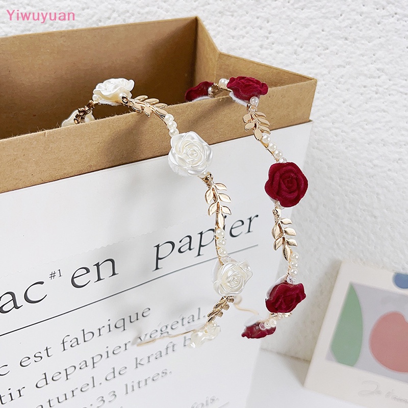 Băng Đô Cài Tóc Bằng Hợp Kim Đính Ngọc Trai Và Hoa Thanh Lịch Thời Trang Hàn Quốc Cho Nữ