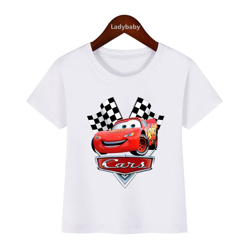 Áo Thun Tay Ngắn In Hoạt Hình Cars pixar lightning mcqueen Vui Nhộn Cho Bé hkp5534
