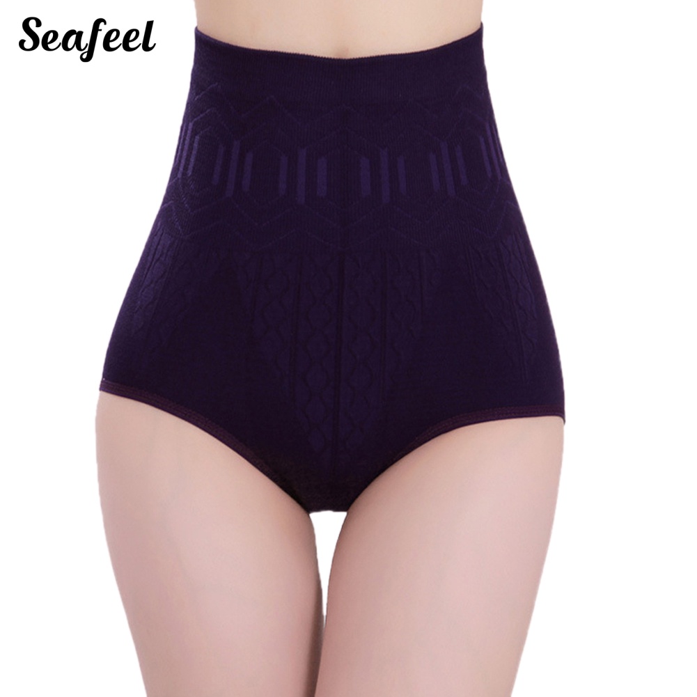 Quần Lót Màu Sắc Trơn Lưng Cao Định Hình Eo Không Đường May Cho Nữ