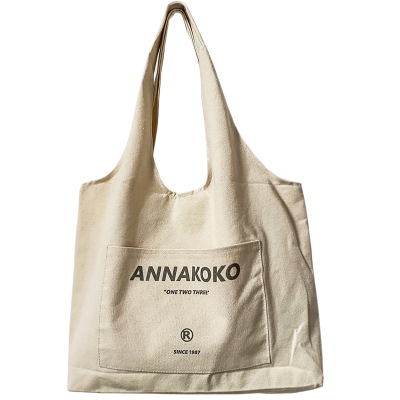 Túi Tote Đeo Vai Vải Canvas Thiết Kế Dễ Thương Cho Học Sinh