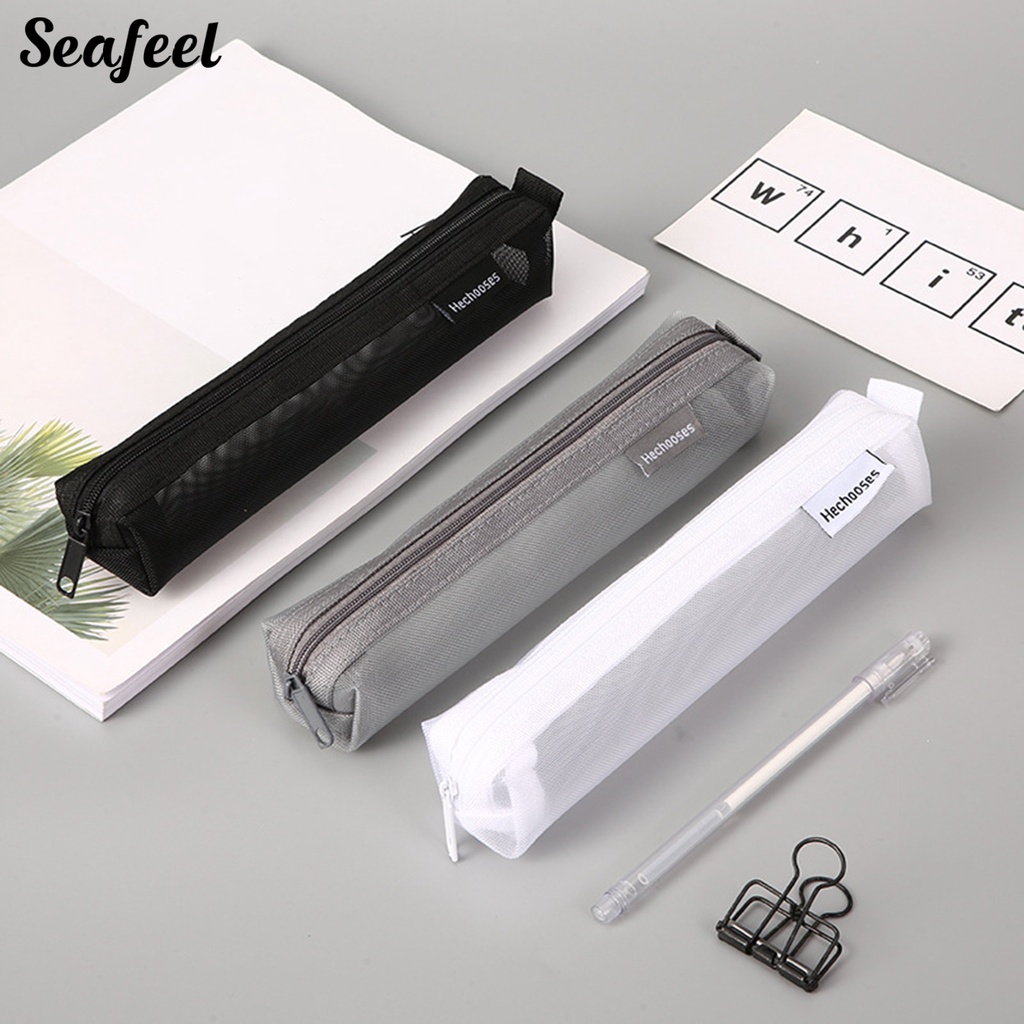 Túi Đựng Bút Bằng Nilon Trong Suốt Kiểu Dáng Đơn Giản Thời Trang