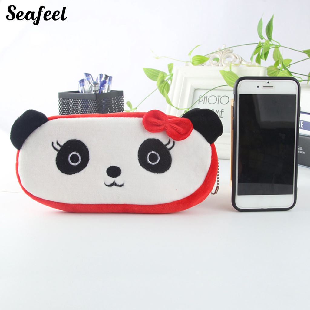 Túi Đựng Bút Bằng Nỉ Cỡ Lớn Có Khóa Kéo In Họa Tiết Hoạt Hình Dễ Thương Tiện Dụng Cho