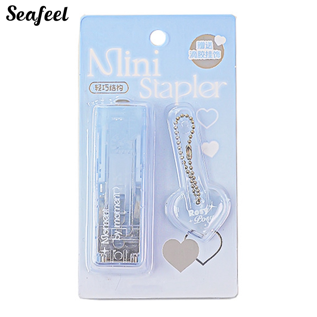 Kẹp Dập Ghim Mini Di Động Thân Thiện Với Môi Trường Có Dây Xích Nhỏ Gọn Cho Văn Phòng / Trường Học