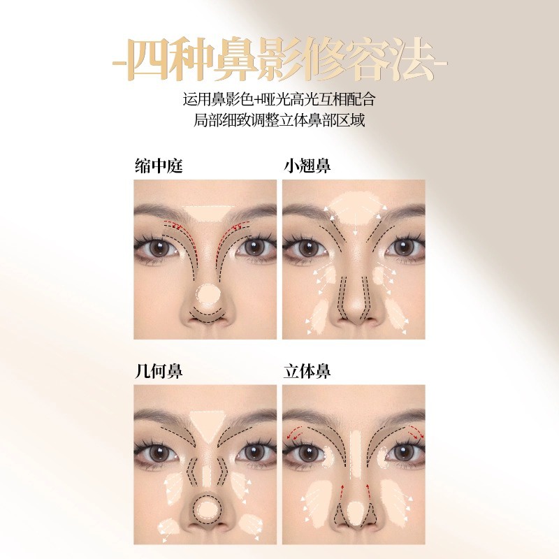 Phấn Má Hồng Tích Hợp Phấn Bắt Sáng Nâng Mũi Ba Trong Một Chính Hãng VEECCI