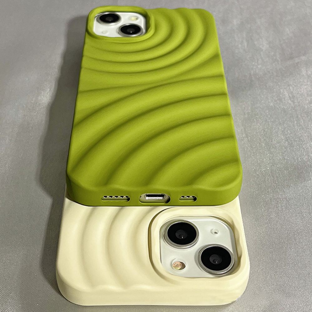 Ốp Điện Thoại TPU Mềm Chống Sốc Màu Trơn Họa Tiết Lượn Sóng Cho IPhone 14 13 12 11 Pro Max X XR