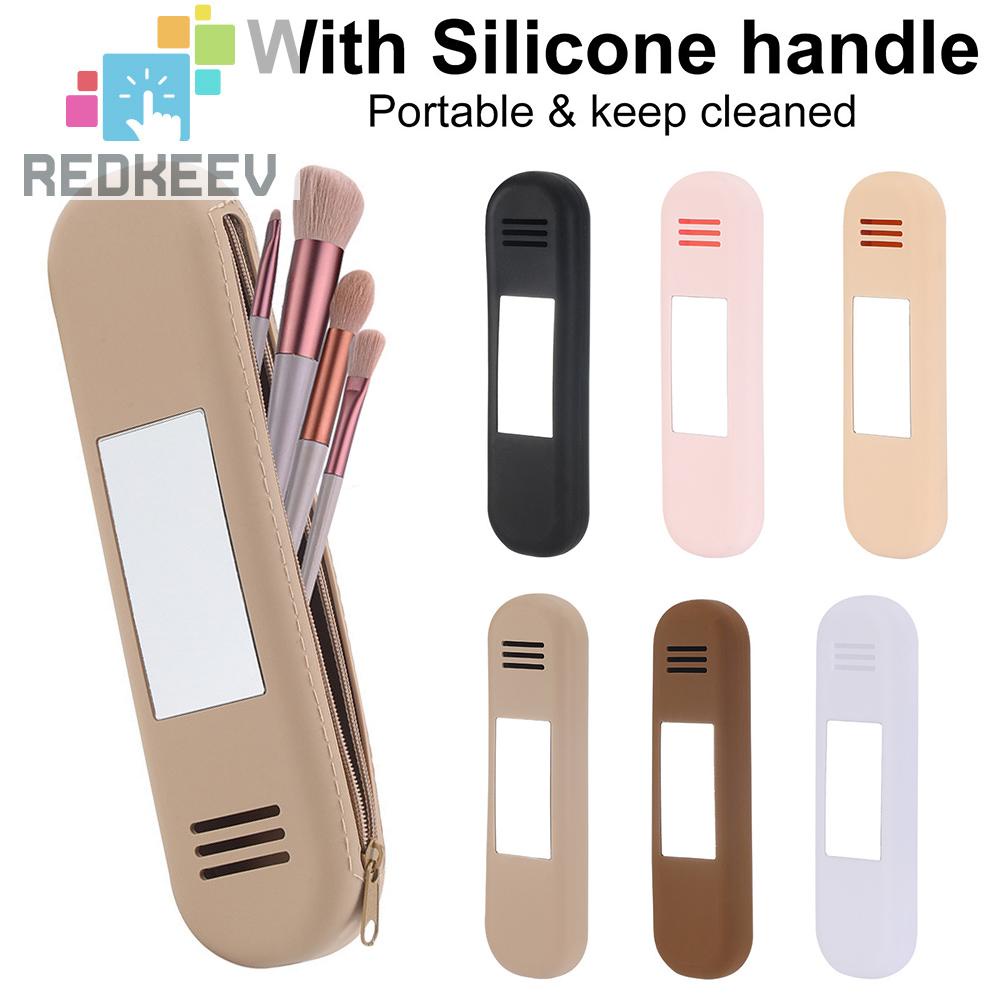 Túi Đựng Cọ Trang Điểm Bằng Silicone Thoáng Khí Có Khóa Kéo