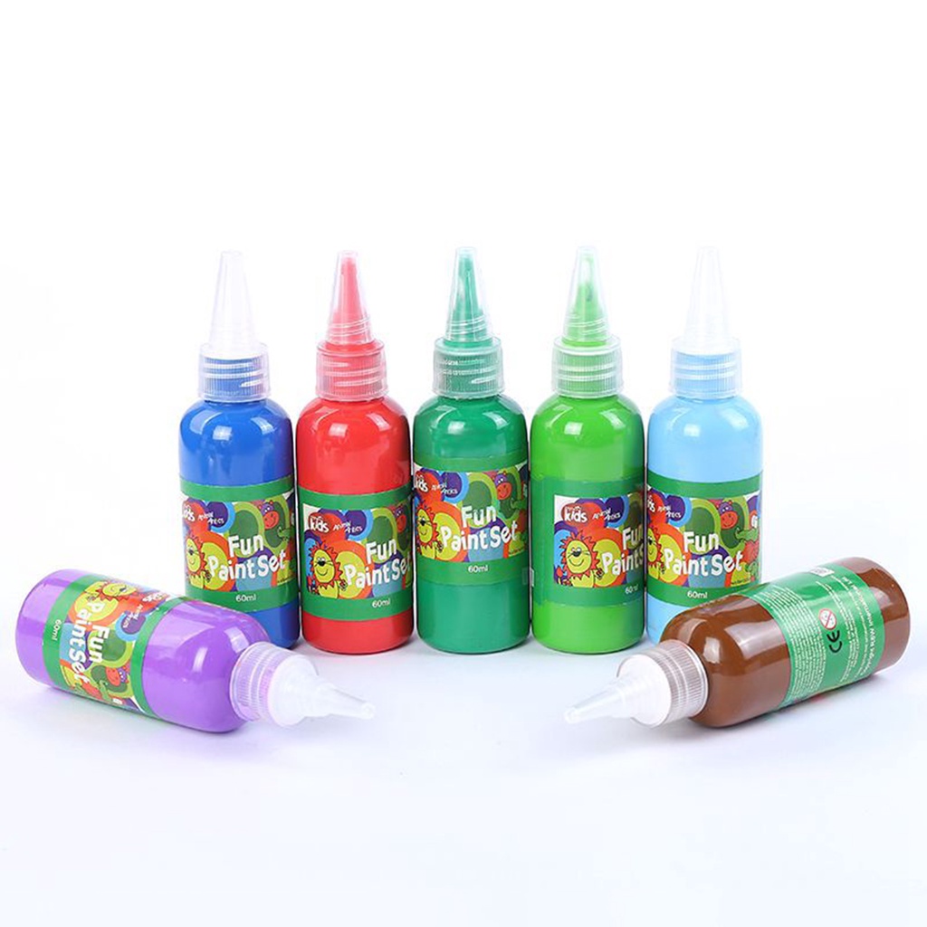 Bộ Màu Nước 60ml DIY Dễ Lau Chùi Dùng Hàng Ngày Cho Trẻ Em