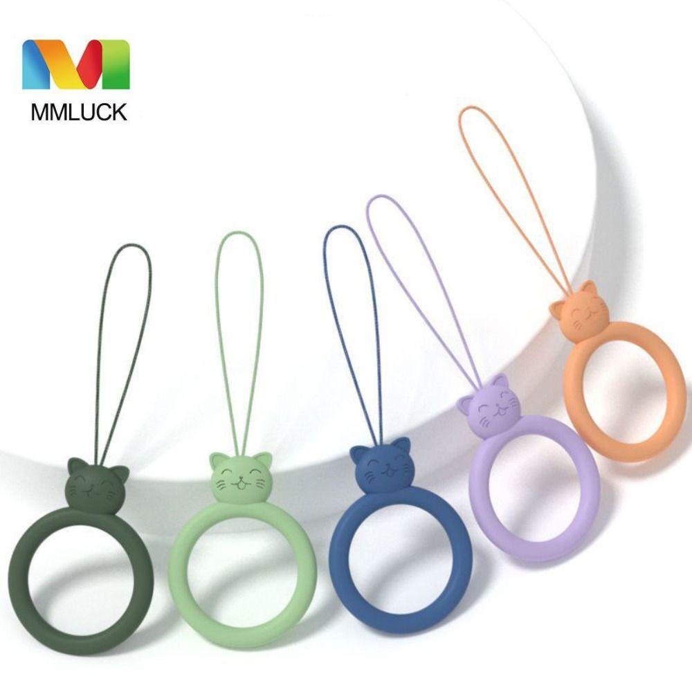Ốp Điện Thoại Silicone Mềm Hình Mèo Có Vòng Nhẫn Và Dây Đeo Tay Chống Thất Lạc