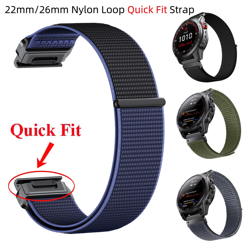 Dây Đeo Nylon Mềm 26mm 22mm Thay Thế Cho Garmin Instinct 2 2X Marq Gen2 Tactix 7 Pro