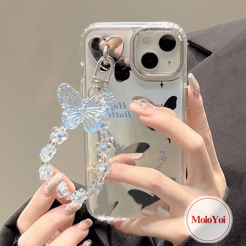 Ốp Điện Thoại Tráng Gương Hình Bướm Sang Trọng Cho IPhone 11 14 13 Pro Max 13Pro 14Pro Max 12 Pro Max