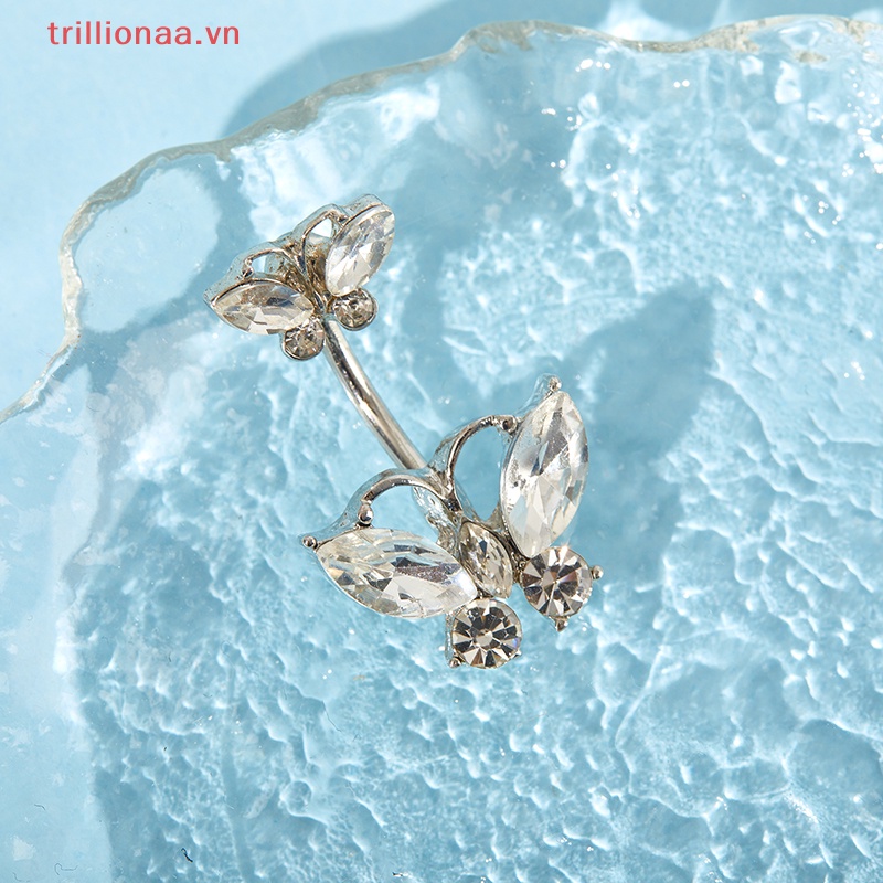 Khuyên Rốn Hình Bướm Đính Đá Pha Lê Gợi Cảm Thời Trang Cho Nữ