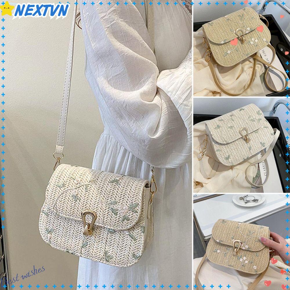 Túi Cói Đeo Chéo Thiết Kế Dễ Thương Thời Trang Mùa Hè Cho Nữ