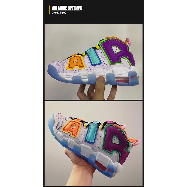 Giày Bóng Rổ Ni Air More Uptempo GS "mix-n-match" Màu Cam / Xanh Dương / Tím 6CQQ