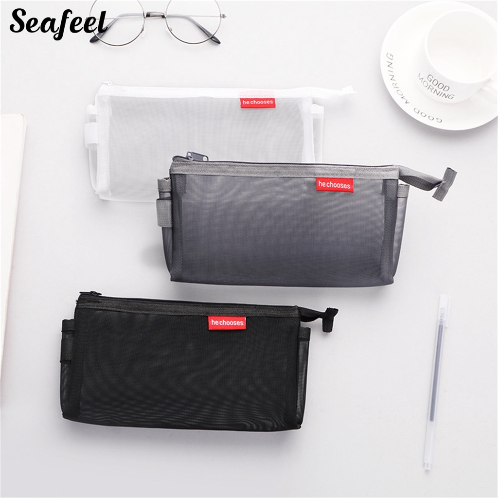 Túi Đựng Bút Bằng Lưới Trong Suốt Chống Bụi Sức Chứa Lớn Cho Học Sinh