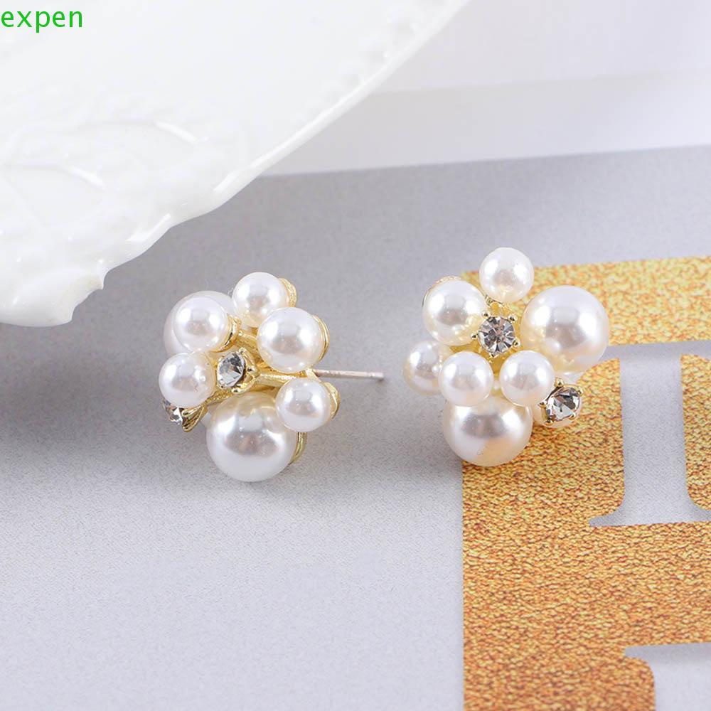 EXPEN Bông Tai Ngọc Trai Màu Trơn Đơn Giản Thời Trang Cho Nữ