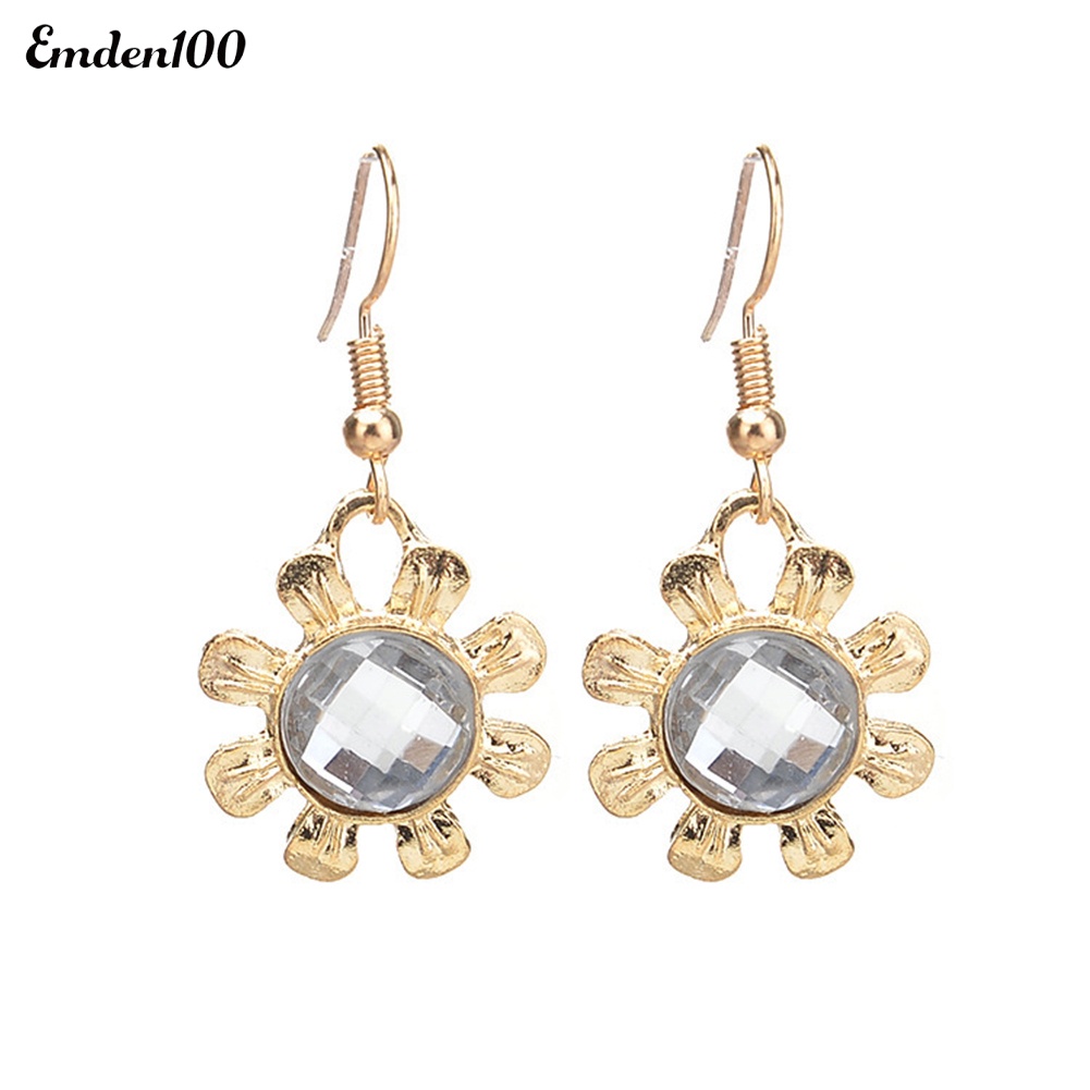 Bộ Vòng cổ + Bông Tai Đính Đá Hình Hoa Lá Duyên Dáng Cho Nữ