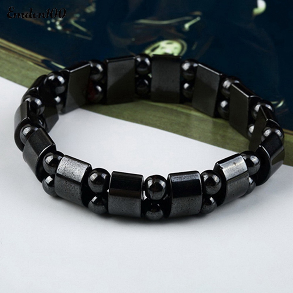 Vòng Tay Chuỗi Hạt Đá Hematite Màu Đen Thời Trang Cho Nam Và Nữ