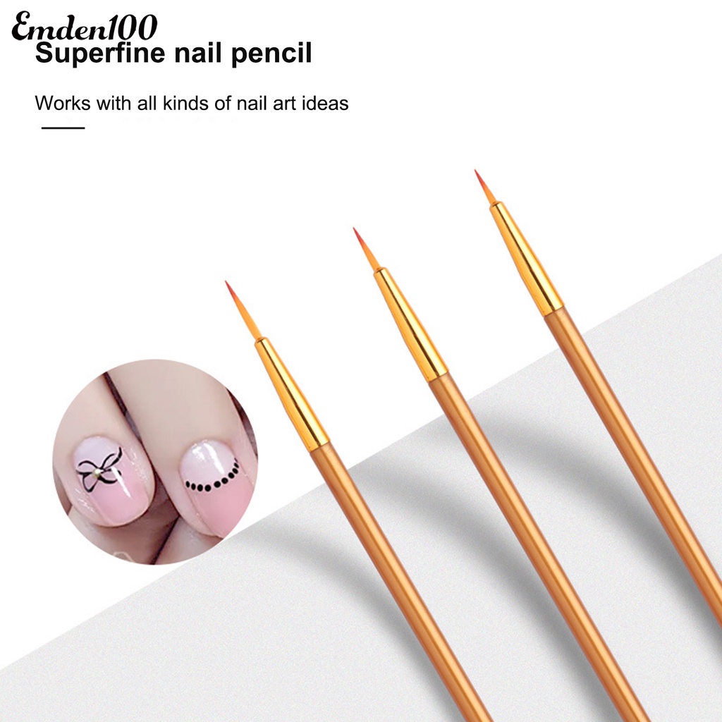 Set 3 Cọ Vẽ Trang Trí Móng Tay Nghệ Thuật Siêu Mịn Đa Năng