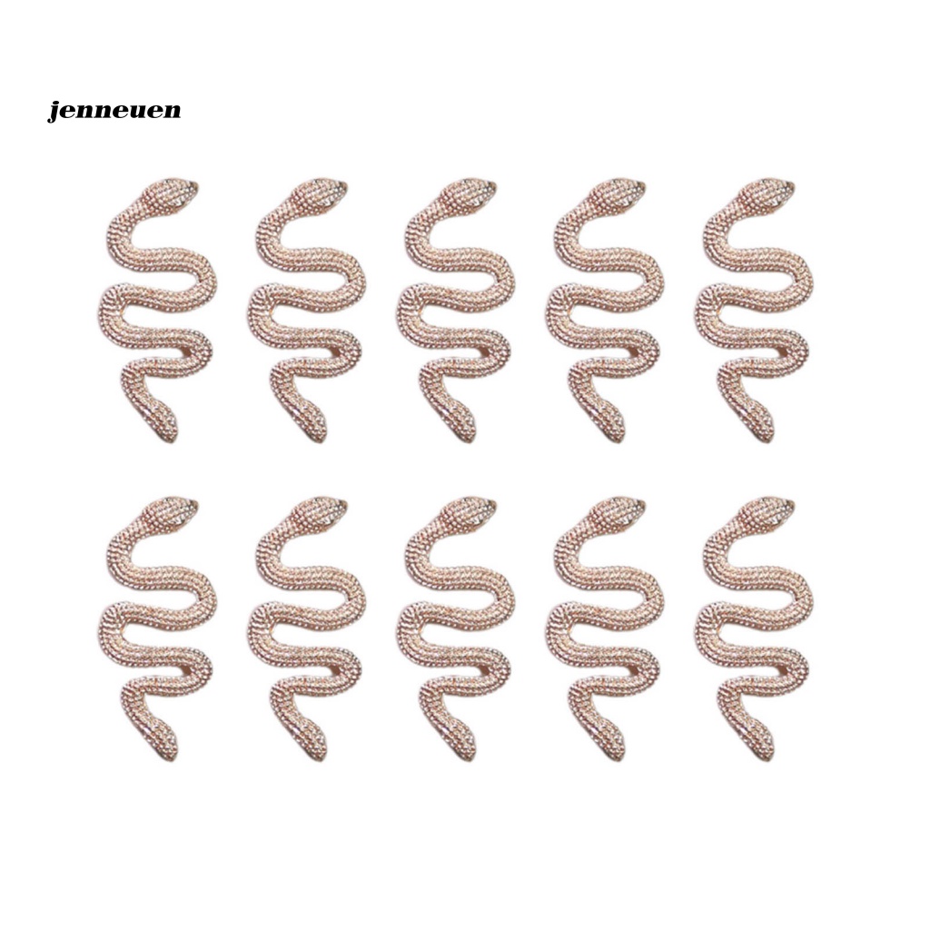 Set 10 Phụ Kiện Trang Trí Móng Tay Không Phai Hình Rắn Thời Trang