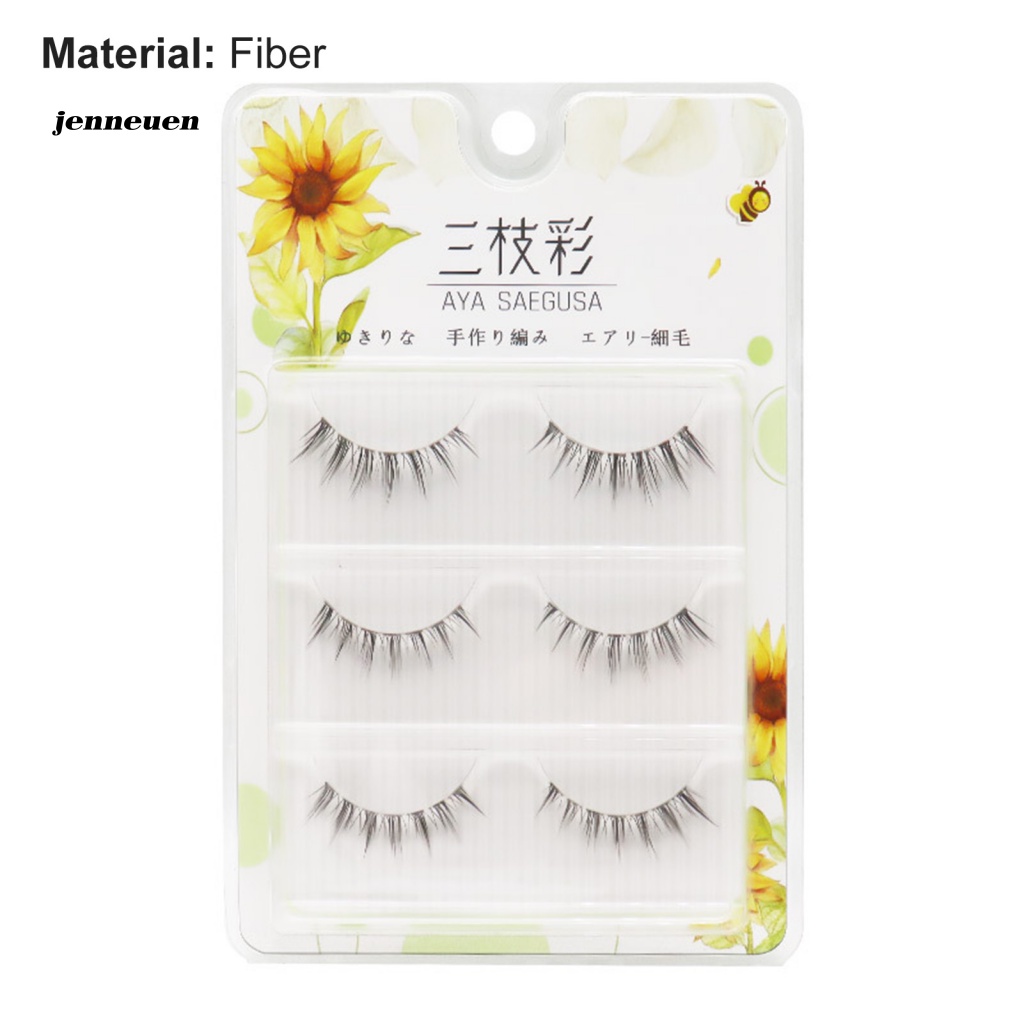 Set 3 Cặp Lông Mi Giả Cong Màu Đen Trang Điểm Làm Quà Sinh Nhật