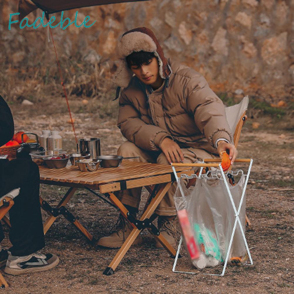 Giá Đỡ Túi Đựng Rác Có Tay Cầm Bằng Gỗ Có Thể Gấp Gọn Dùng Khi Đi Dã Ngoại