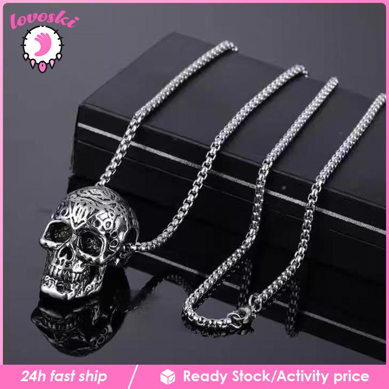 Vòng cổ Mặt Đầu Lâu Bằng Thép Không Gỉ Cá Tính