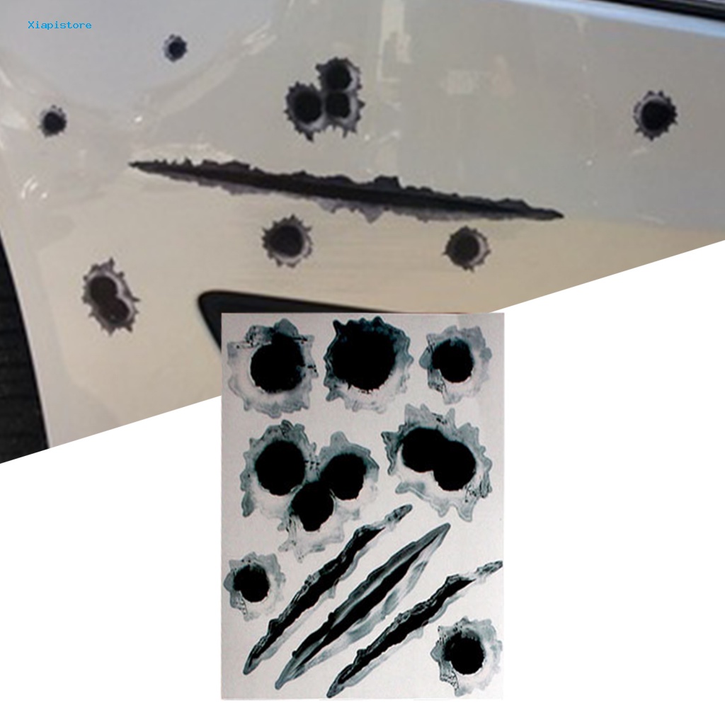 Set 4 Tấm Đề Can Vinyl 3D Dán Trang Trí Ngoại Thất Xe Hơi Chống Thấm Nước