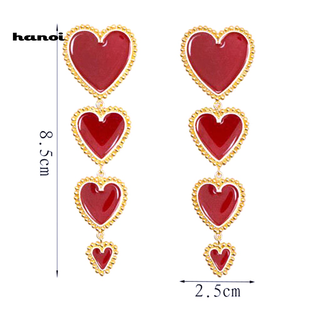 Khuyên Tai Nữ Dáng Dài Hình Trái Tim Thời Trang