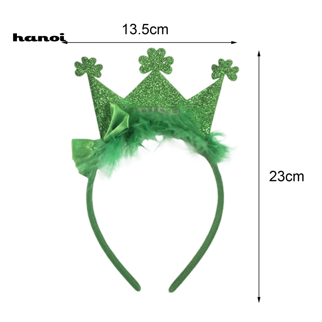 Băng Đô Hình Vương Miện Đính Kim Sa Lấp Lánh Màu Xanh Lá Dùng Hóa Trang