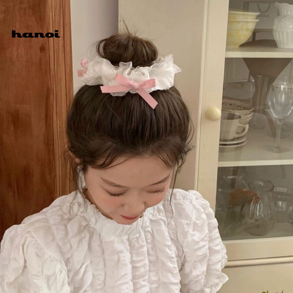 Dây Buộc Tóc Co Giãn Đính Nơ Xinh Xắn Cho Nữ