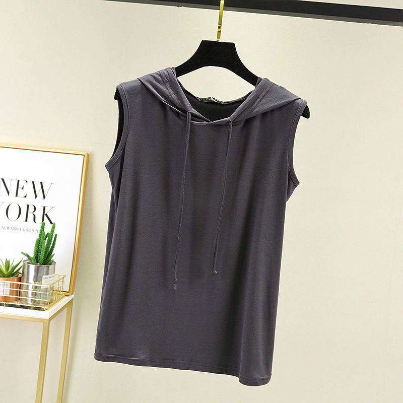 Áo Hoodie Không Tay Màu Sắc Đơn Giản Cho Nam