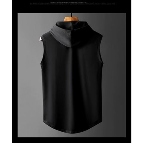 Áo Hoodie Không Tay Màu Sắc Đơn Giản Cho Nam