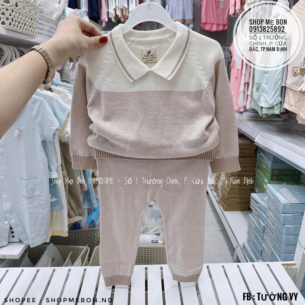 LULLABY Bộ quần áo len mềm mại cho bé trai bé gái 7 tới 20kg