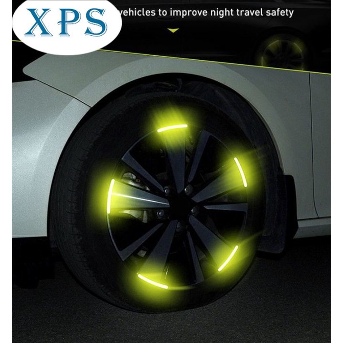 Set 20 Miếng Dán Phản Quang Cảnh Báo An Toàn Trang Trí Bánh Xe Hơi / Xe Máy