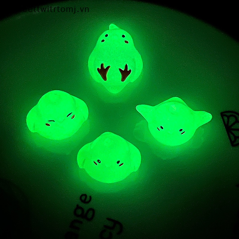 Set 2 Băng Đô Cài Tóc Hình Gà Con 3D Bằng Nhựa Resin Màu Dạ Quang Dễ Thương Trang Trí Tiểu Cảnh DIY