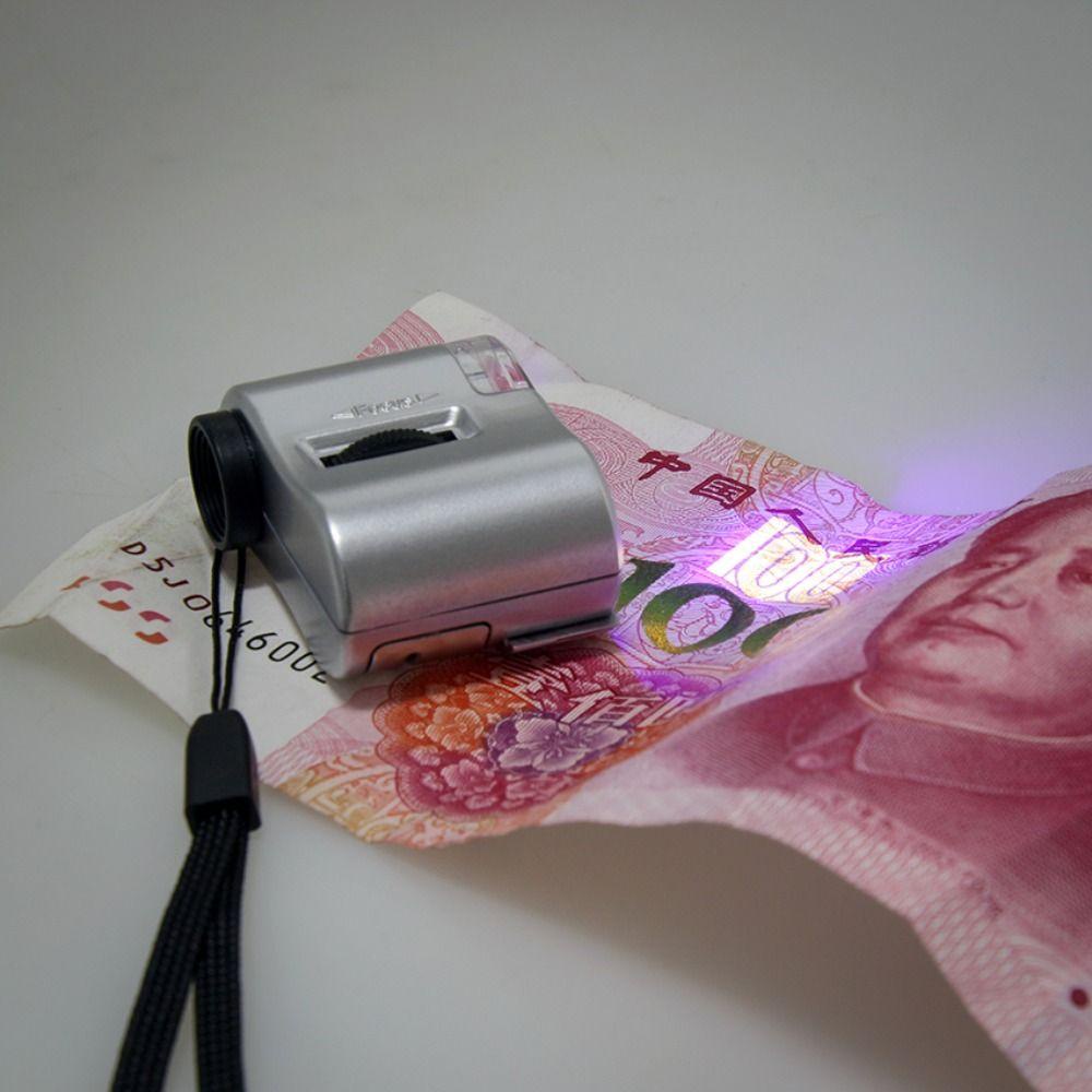Moc Kính Lúp Phóng Đại 60 Lần Cầm Tay mini Có Đèn led Soi Tia uv
