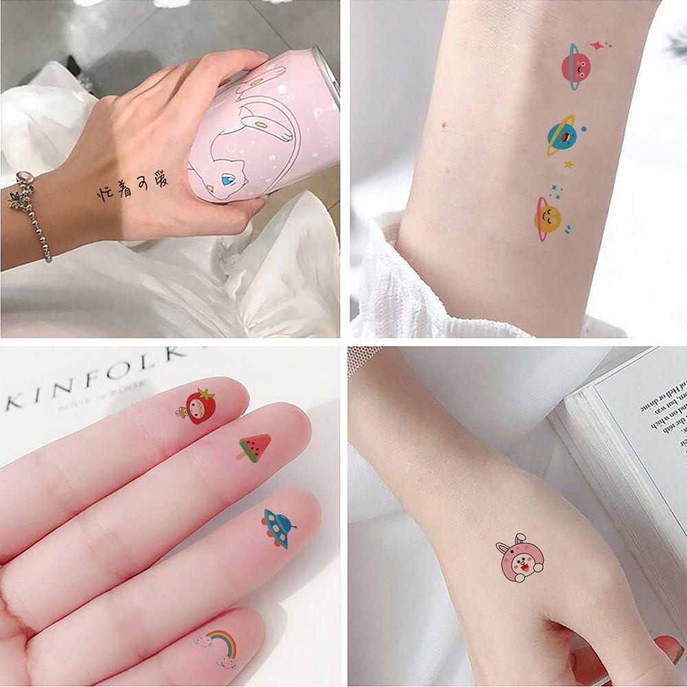 32 cái ins hình xăm dễ thương sticker cô gái ngọt ngào cánh tay xương đòn ngón tay không thấm nước hình xăm tạm thời phụ kiện