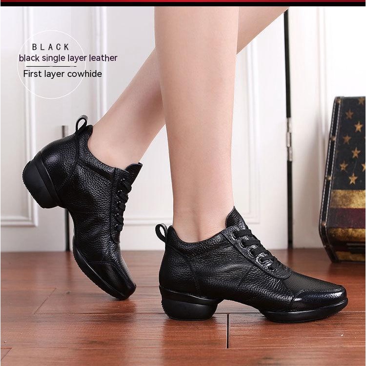 Giày Khiêu Vũ Bằng Da Bò Phối Lưới Thiết Kế Hiện Đại