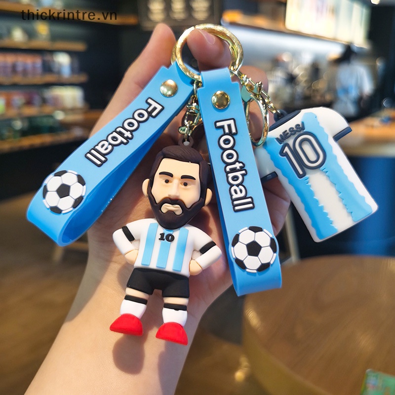 Móc Khóa Hình Ngôi Sao Bóng Đá Messi Trang Trí Ba Lô / Túi Xách / Xe Hơi