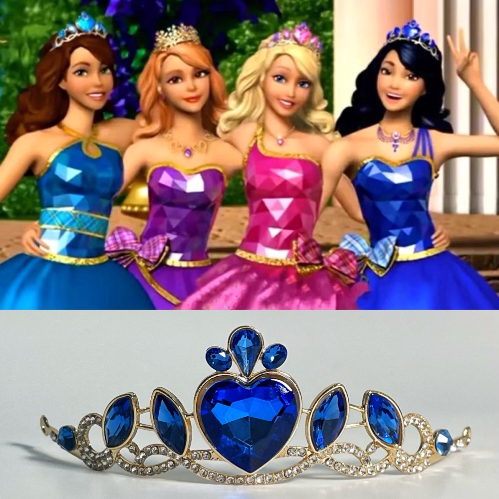 Cài Tóc Hình Vương Miện Đính Đá Xinh Xắn Cho Búp Bê Barbie