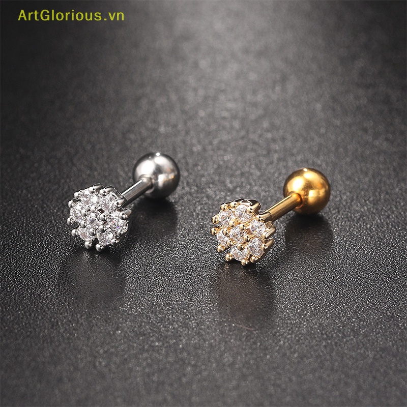 1 Khuyên Xỏ Sụn Tai Đính Đá Zircon Thời Trang Cho Nữ