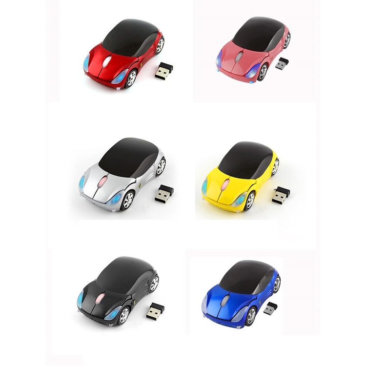 Chuột không dây 2.4GHz 1600 DPI Tạo Hình Xe Hơi Thể Thao Ferrari