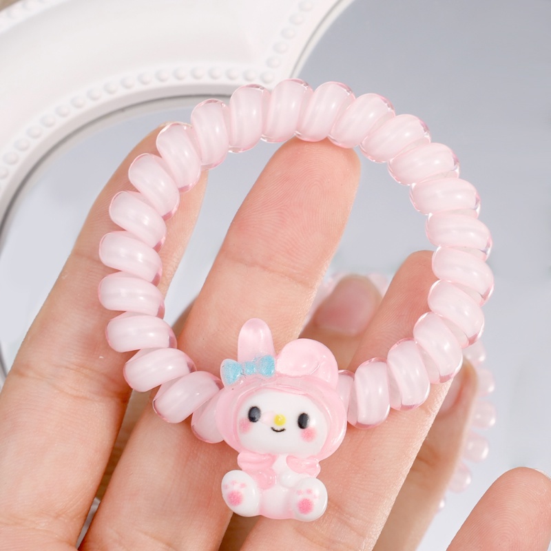 Dây Buộc Tóc Co Giãn Họa Tiết Sanrio Hoạt Hình Lấp Lánh Y2K