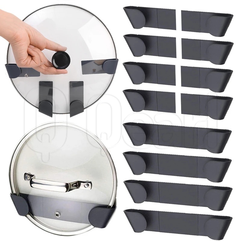 Giá Đỡ Nắp Nồi Gắn Tường Tự Dính Bằng Nhựa Tiện Dụng