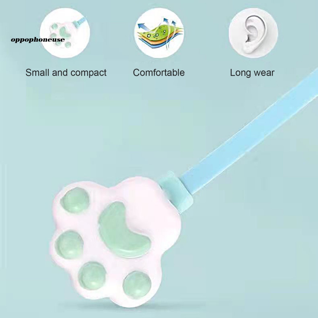 Tai Nghe Nhét Tai Có Dây Điều Khiển Và Micro 35mm Hình Chân Mèo Hoạt Hình Thể Thao Thoải Mái Cho OPPO