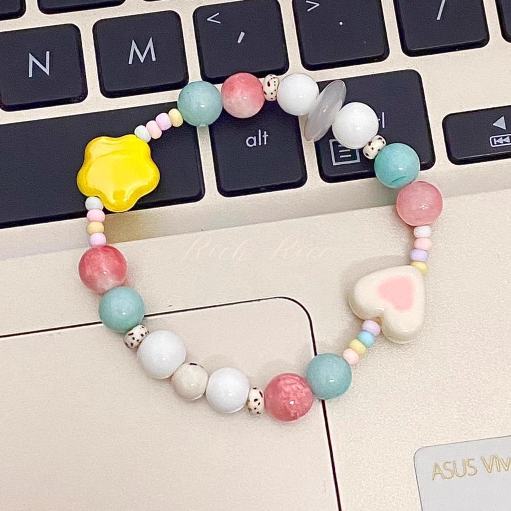 Vòng Tay Dopamine Màu Kẹo Trang Trí Tinh Tế Cho Nữ Sinh